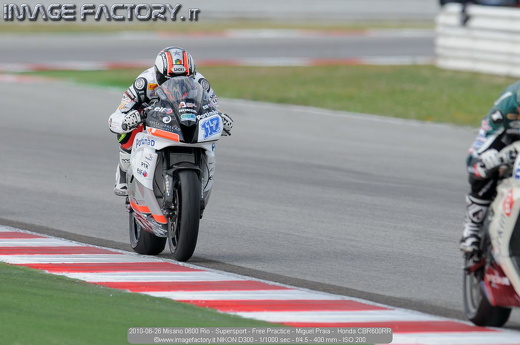 2010-06-26 Misano 0600 Rio - Supersport - Free Practice - Miguel Praia -  Honda CBR600RR
